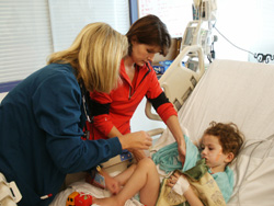 Bridget and Colby Brown in the Intensive Care Unit at the Medical College of Georgia