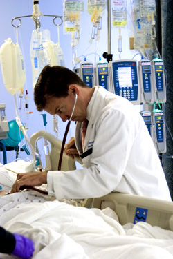 Dr. Peter Pronovost with a patient